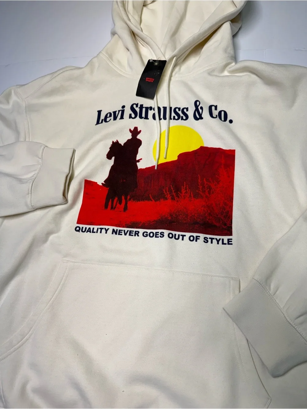 Levis Hoodie Sweatshirt Relaxed Fit Western Graphic Print Men's XL Retail $59NWT